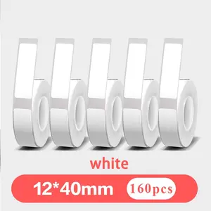 5 Rolls of 12mm×40mm Thermal Label Colored Printing Paper for Kingjim Lite Printers, Waterproof Self-Adhesive Thermal Stickers