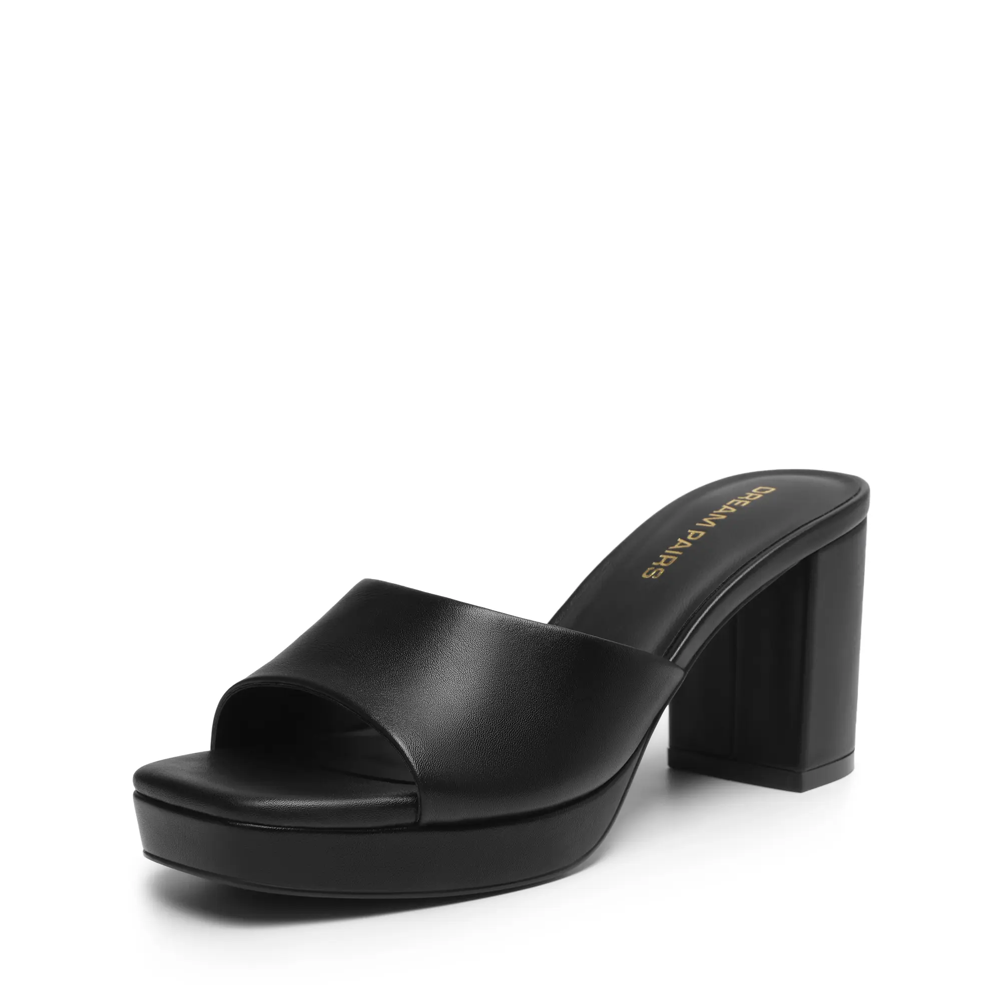 Dream Pairs Women's Y2K Platform Heeled Slide Sandals – Square Toe Slip-on Heels, Cloud-Cushion Insole, Feather-Light Lift, Anti-Slip Chunky Sole, Summer Street Chic