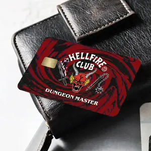 Hellfire Credit Card Skin, Stranger Gift, Strange Nerd club, D&D, Movie Fans Gift