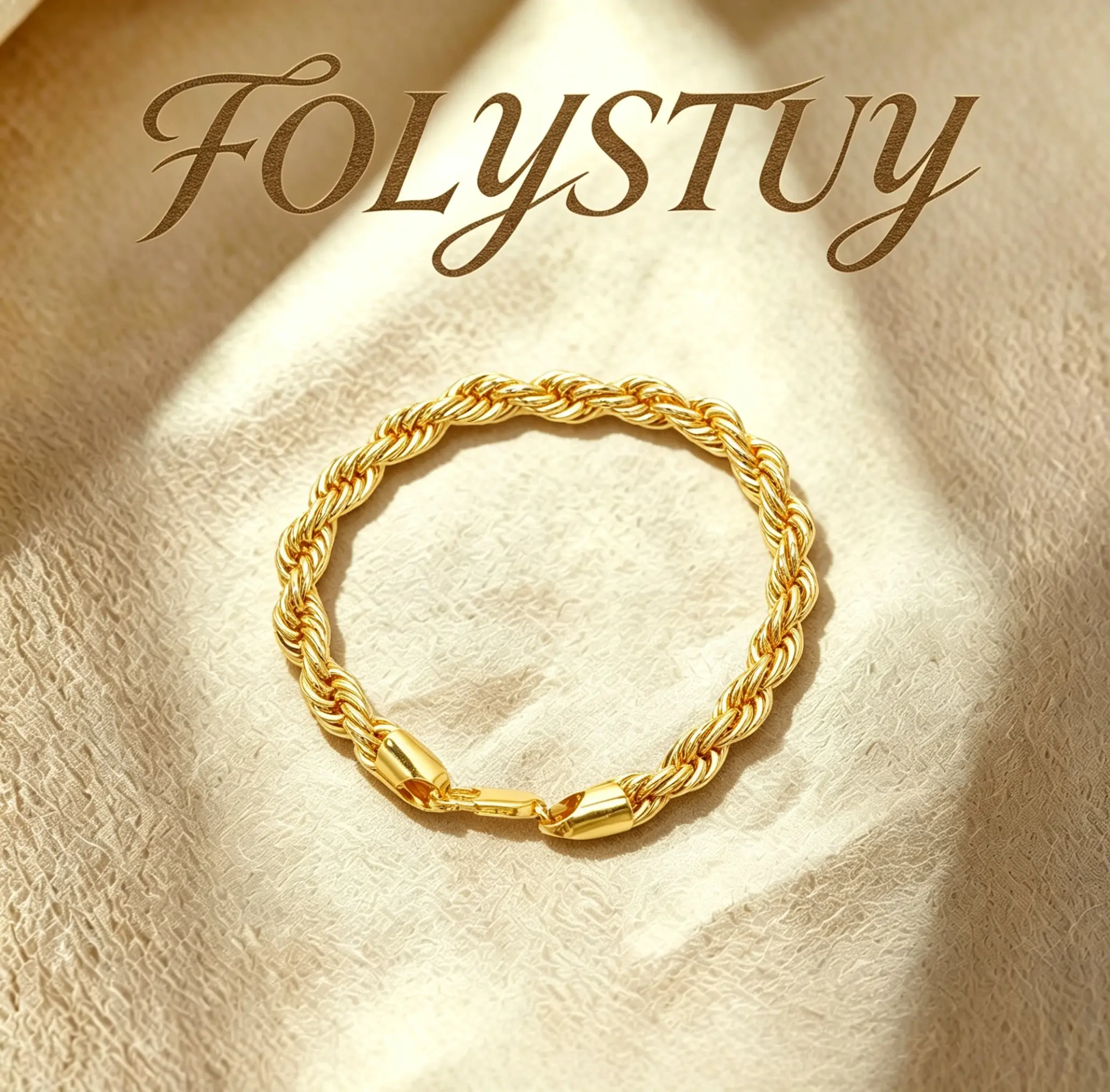 8mm - Wide, 9IN - Long 【FOLYSTUY(W164)】Twisted Rope - Style Hand Chain: A Chic and Eye - Catching Jewelry Piece