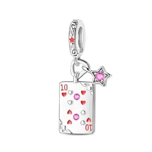 925 sterling silver, peach 10 pendant Bohemian style bead original bracelet necklace keychain DIY pendant chain jewelry making women's birthday anniversary gift couple