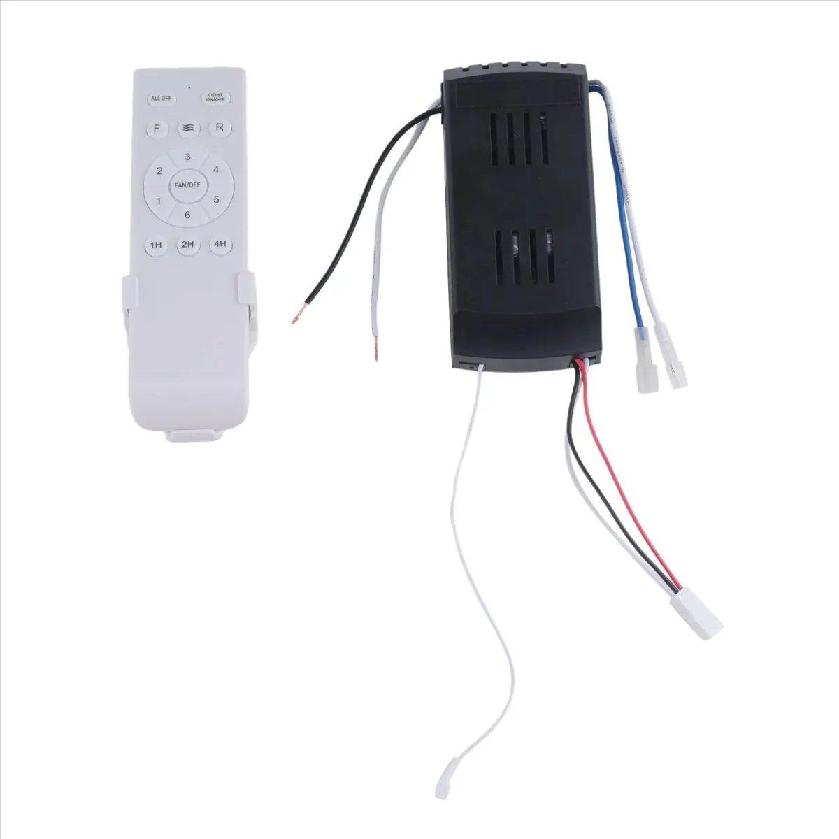 Plastic Indoor Universal DC Ceiling Fan Remote Kit - 6-Speed, 1H-2H-4H Independent Timing, 1 Light On/Off, Adjustable Forward-Reverse, Long Range, Simple - Suitable for Garage - 1 x Remote Control (Without 2xAAA Battery), Yes