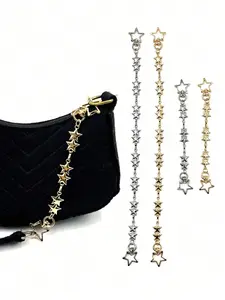 New Long Star Metal High-End Bag Accessory, Heart Pattern Chain Extension, Casual Style, All Seasons, Fashion Chain Strap, No Ca Prop 65