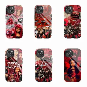 Bratz Gothic Red Phone New Fashion|Y2K Aesthetic, Trendy Cartoon Design, Protective Shockproof Cover| For iPhone 17 Pro Max 16 15 14 13 12 11 for Samsung S21 S22 S23 S24 S25 Phone Case an excellent choice for Halloween, Christmas and Thanksgiving., Access
