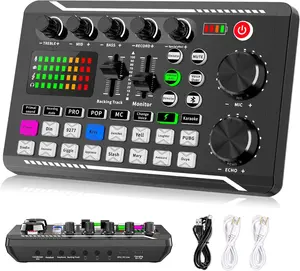 Professional Audio Mixer, SINWE Live Sound Card and Audio Interface with DJ Mixer Effects and Voice Changer,Podcast Production Studio Equipment, Prefect for Streaming/Podcasting/Gaming