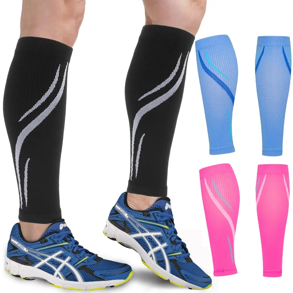 Calf Compression Sleeves for Men & Women, 20-30 Mmhg Leg Compression, Footless Compression Socks, Breathable Compression Socks, 1 Pair