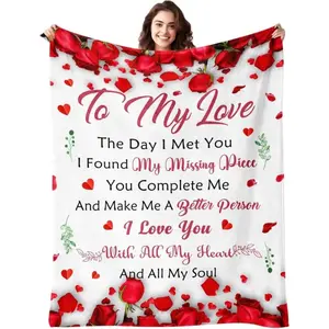 for Her  Girlfriend - to My Love Blanket - Anniversary Romantic  for Women - I Love You  for Her -  Girlfriend Birthday  Ideas - Christmas & Valentines Day - 50"x60" wife gift