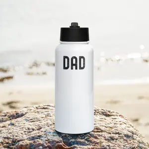 DAD - Stainless steel water bottle with a straw lid