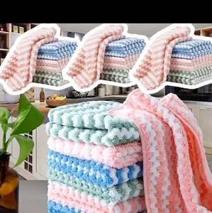 Soft Microfiber Dish Cloths 5pcs Super Absorbed Multi-Purpose Random Colors,Towels for Kitchen, Bathroom & Car - Cleaning Essential