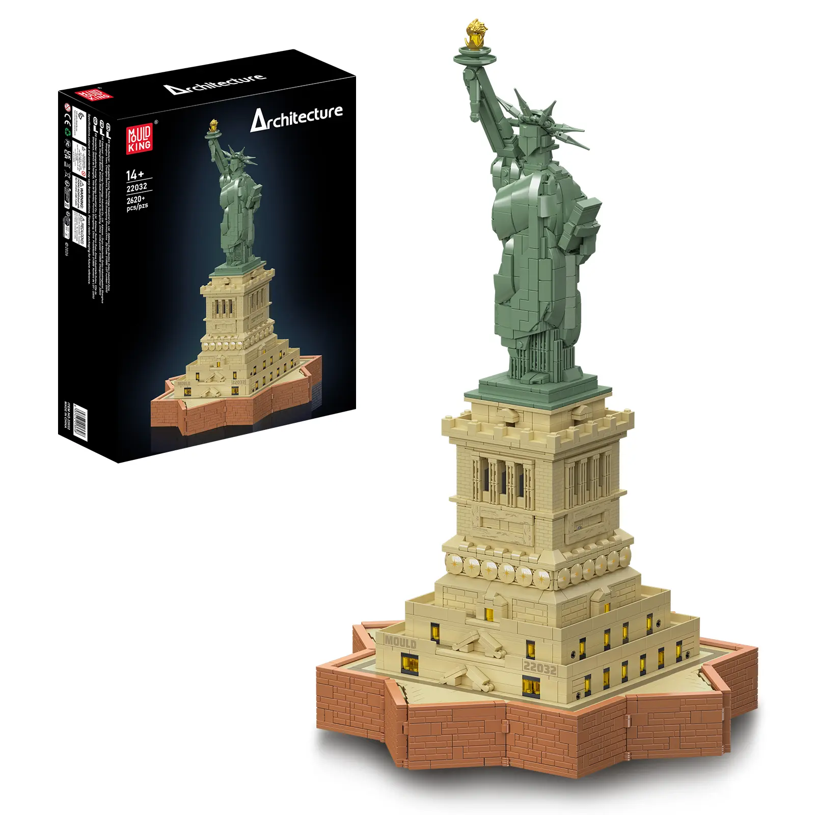 Mould King 22032 Statue of Liberty World Famous Landmark Building Block Toy Kit 2620 Pieces