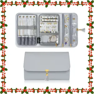 Portable Leather Jewelry Organizer – Multilayer Storage, Travel Roll Case for Women’s Necklaces, Earrings, Rings & Bracelets