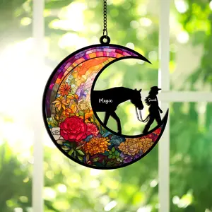 Horse Memorial Suncatcher Ornament, Personalized Sympathy Gift for Horse Lovers, Window Hanging Keepsake for Pet Loss SUN HORSE 10