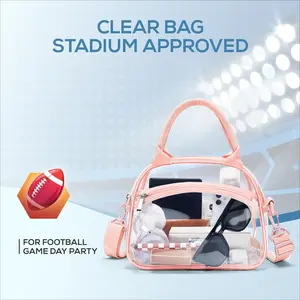Clear Crossbody Bag for Gym, Concerts & Sports Events, Transparent Shoulder Bag for Men & Women - Holds Wallet, Phone, Glasses & Travel Essentials,summervibes outdoorfun