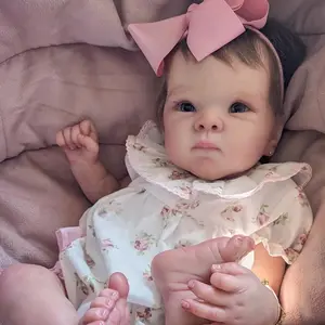 18.5 Inch Adorable Bettie Bebe Reborn Dolls Handmade Painted Reborn Dolls With Soft Touch And Rooted Hair Doll Toys For Family's Gift Companion Series