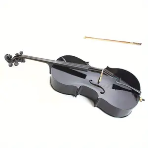 Full Size Black Cello Model S002 Ergonomic Design Rich Tone Smooth Playability Ideal for Students and Musicians Classic Elegant Finish Durable Construction