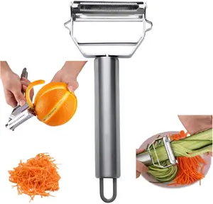 Ultra  Vegetable Peeler Stainless Steel  Slicer , Potatoes Peeler Slicer Shredder  Stainless Steel Multifunctional peeler with for Carrot  Melon Gadget Vegetable Fruit