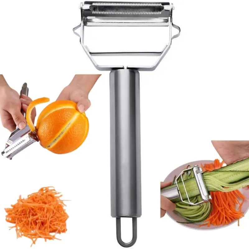 Ultra  Vegetable Peeler Stainless Steel  Slicer , Potatoes Peeler Slicer Shredder  Stainless Steel Multifunctional peeler with for Carrot  Melon Gadget Vegetable Fruit