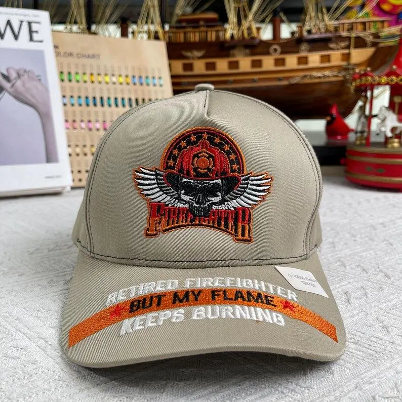 V2 Custom Firefighter Embroidery Cap, A Perfect Father’s Day Gift for Brave Dads! Personalize It to Celebrate His Service, Limited edition