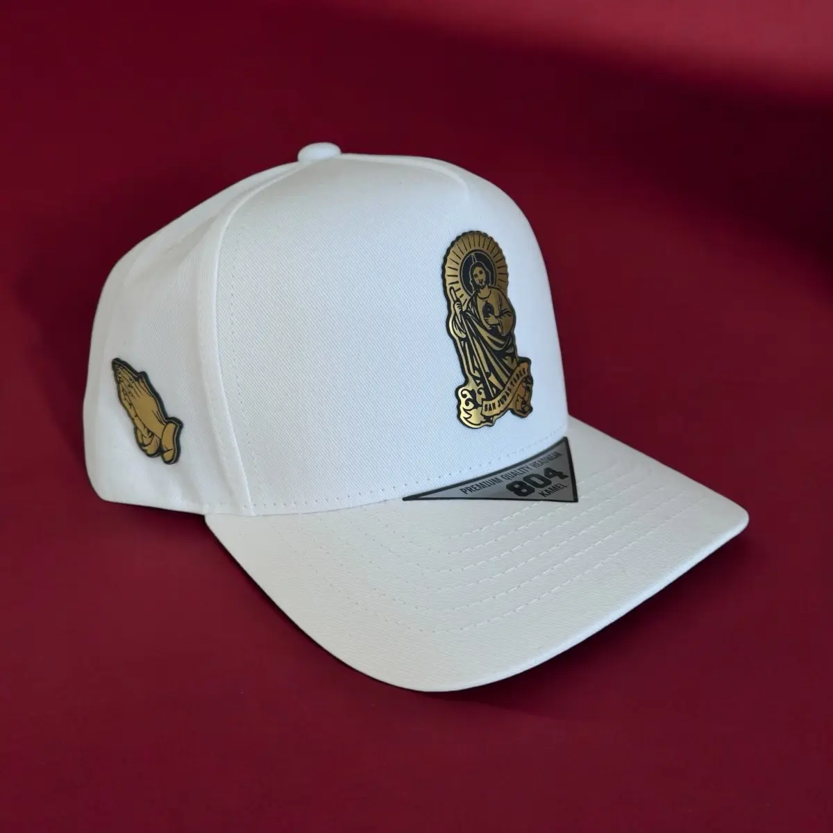 Saint Jude Graphic Flat Brim Snapback Hat, a White Adjustable Baseball Cap for Men and Women Ideal for Casual Wear, Flat Brim Hats