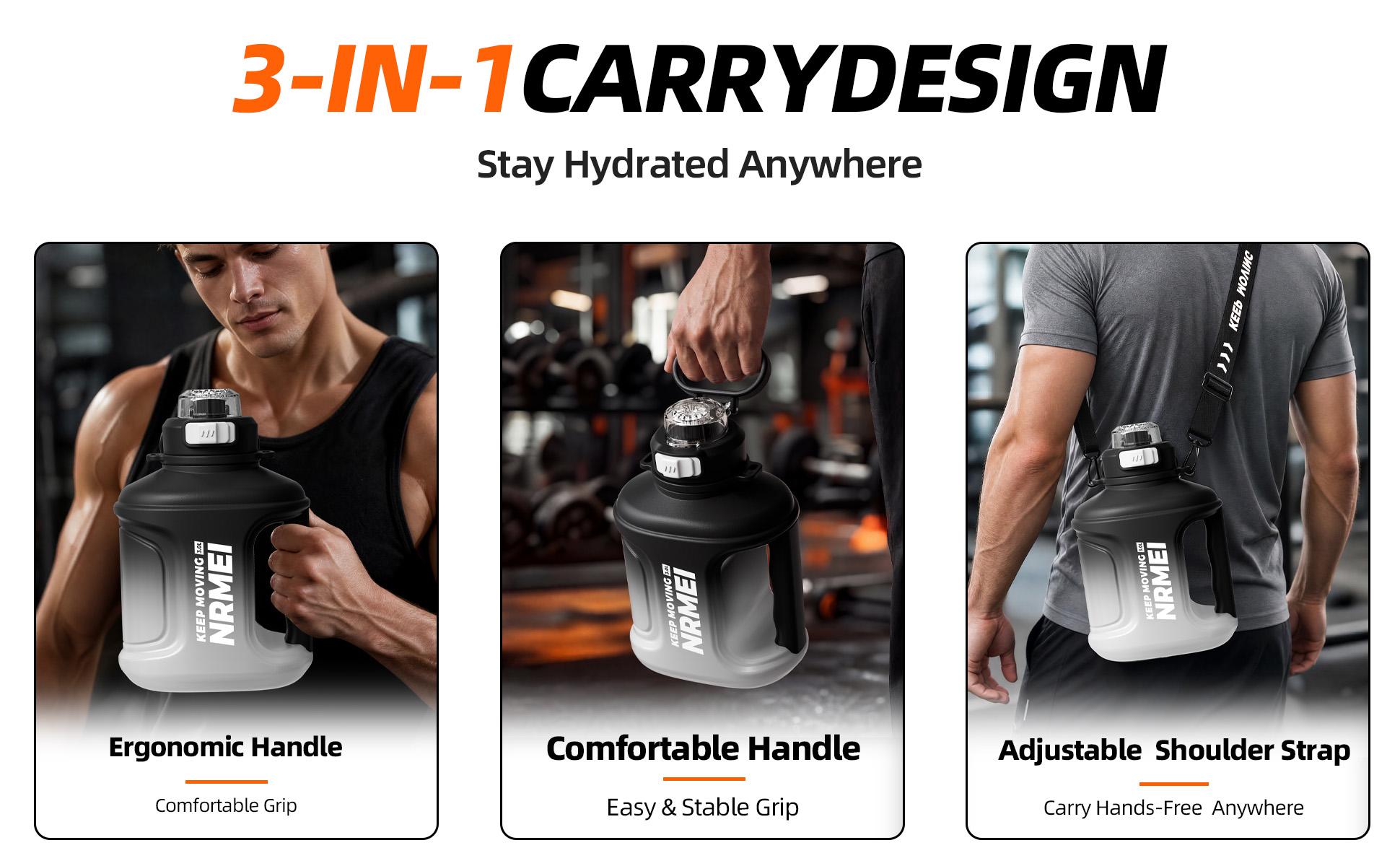 Unisex 100oz Leak-Proof Sports Water Bottle with Multi-Use Flip Top Cap (Straw, Chug, 1-Touch Flip), Safety Lock, Wide Mouth, Handle, Strap, Adjustable Shoulder Strap, Pre Workout, Athlete Life, Black and White Gradient, Camping Unisex 100oz Leak-Proof Sports Water Bottle with Multi-Use Flip Top Cap (Straw, Chug, 1-Touch Flip), Safety Lock, Wide Mouth, Handle, Strap, Adjustable Shoulder Strap, Pre Workout, Athlete Life, Black and White Gradient, Camping
