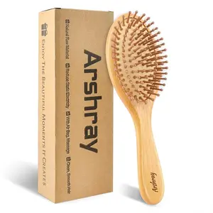 Bamboo Hair Comb for Combing & Massaging Natural Teeth Unisex Brush for Women Men Coarse Fine Curly Wavy Hair Care Tool