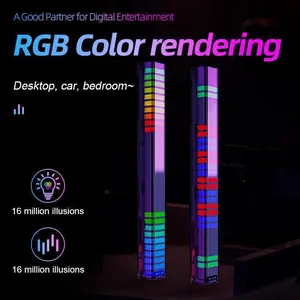 3D RGB Color Changing Car Interior Car Accessories 1 Pack - Music Sync Sound Reactive LED Rhythm Lamp for Car Interior Bedroom Gaming Room Home Party Decor