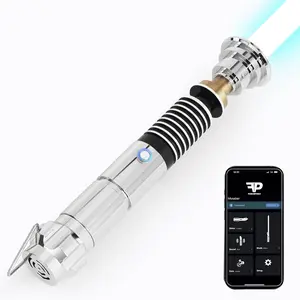 LS-V1 LightSaber Motion Control Dueling Light Saber 12 RGB Colors 16 FX Sound Fonts Pro Metal Hilt Force FX Saber Toy for Adults Kids Christmas Cosplay Gift
