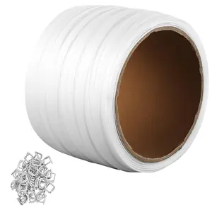 VEVOR Packaging Woven Cord Strapping Roll,  660' Length x 1/2" Width x 0.03" Thickness, 882 lbs Breaking Strength, Heavy Duty Banding Pallet Strap Coil, Portable Strong Banding Packing Straps, White