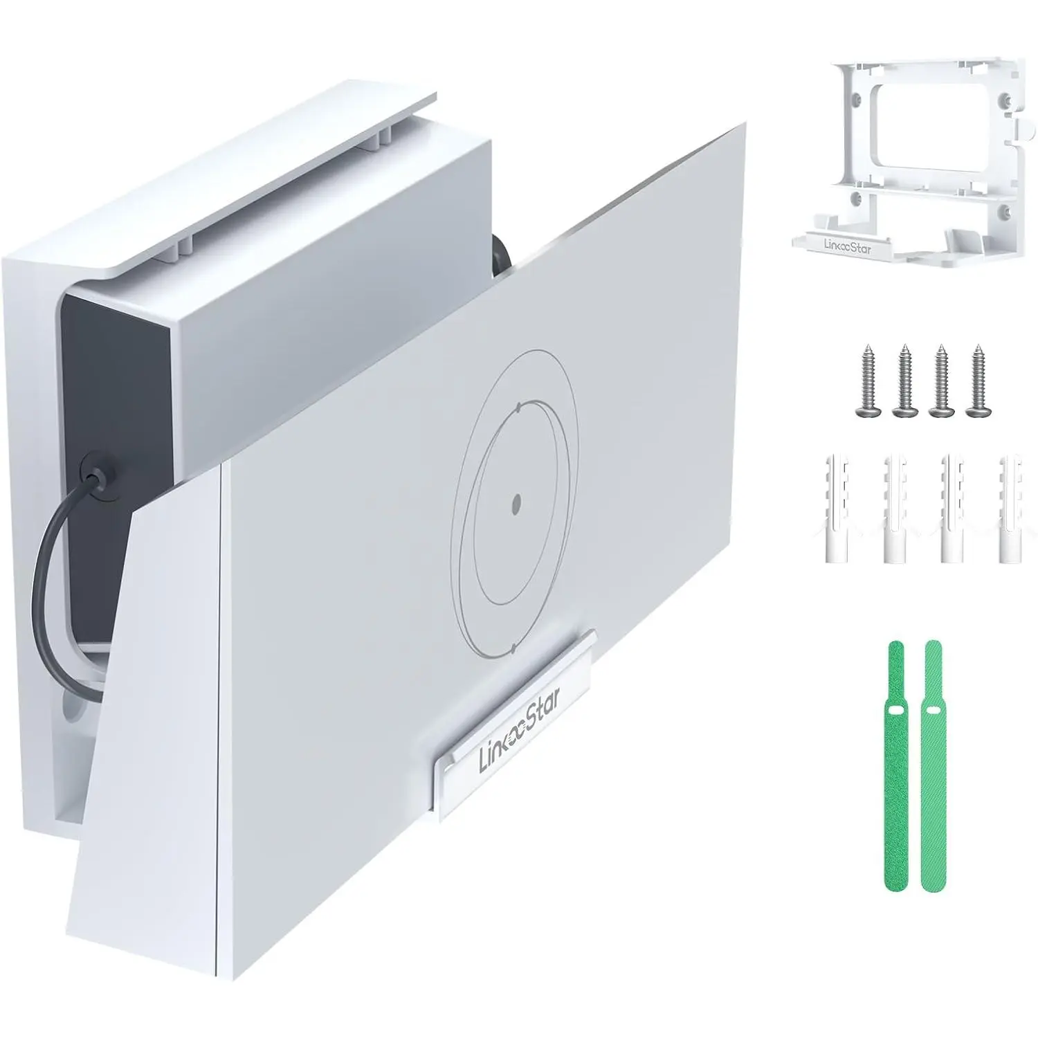 Star-Link Gen 3 Router Wall Mount Kit LM-3C, 1 Kit Compact ABS Plastic Bracket - Fixed, 200% Higher Stress Tolerance Space-Saver for Starlink V3 Mesh Router, Gen3 Power Supply - Ideal for Tiny Homes, Boats