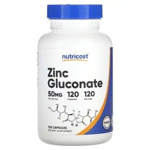 Nutricost Zinc Gluconate, 50 mg, 120 Capsules
