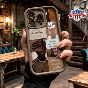 Trendy Inspirational Quote Collage Aesthetic Design Case for iPhone 17 16 15 14 Pro Max 13 12 11 XR XS Plus Air Slim Shockproof Anti Drop Protective Lightweight TPU Cover