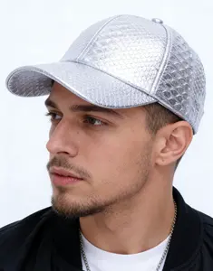 Spring Collection Premium Leather Baseball Cap with Crocodile Pattern PU Duckbill Cap - Street Style Hip Hop Sun Cap