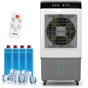 Evaporative Air Cooler with Remote & Timer – Portable Swamp Cooler Fan with 8.4 Gal Water Tank, 3 Speeds, 120° Oscillation, Blows Cold Air for Home, Office, Workshop, Garage
