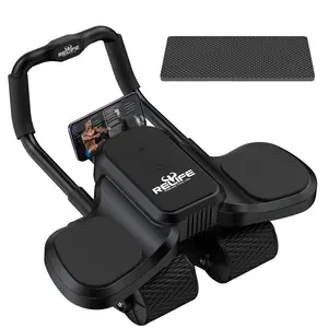 RELIFE 2 in 1 Ab Wheel Roller with Elbow Support & Knee Mat - Automatic Rebound Upgraded Four-wheel Core Training Home Gym Fitness Equipment