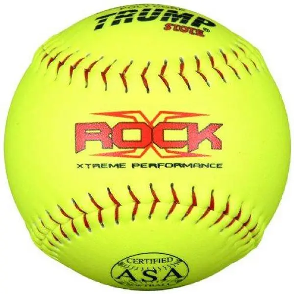 11-Inch ASA Stamped Softball, .44 COR 375 Compression with Poly Core and Premium Yellow Leather Cover for Sports Training, Baseballs, Asa: Stamp, 5.5 Lbs., Polycore, Certified Asa