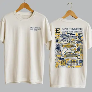 East Tennessee State University Campus Map Shirt, ETSU College Town Sketch Tee, Vintage Tennessee Graphic Shirt, Unisex University Tee