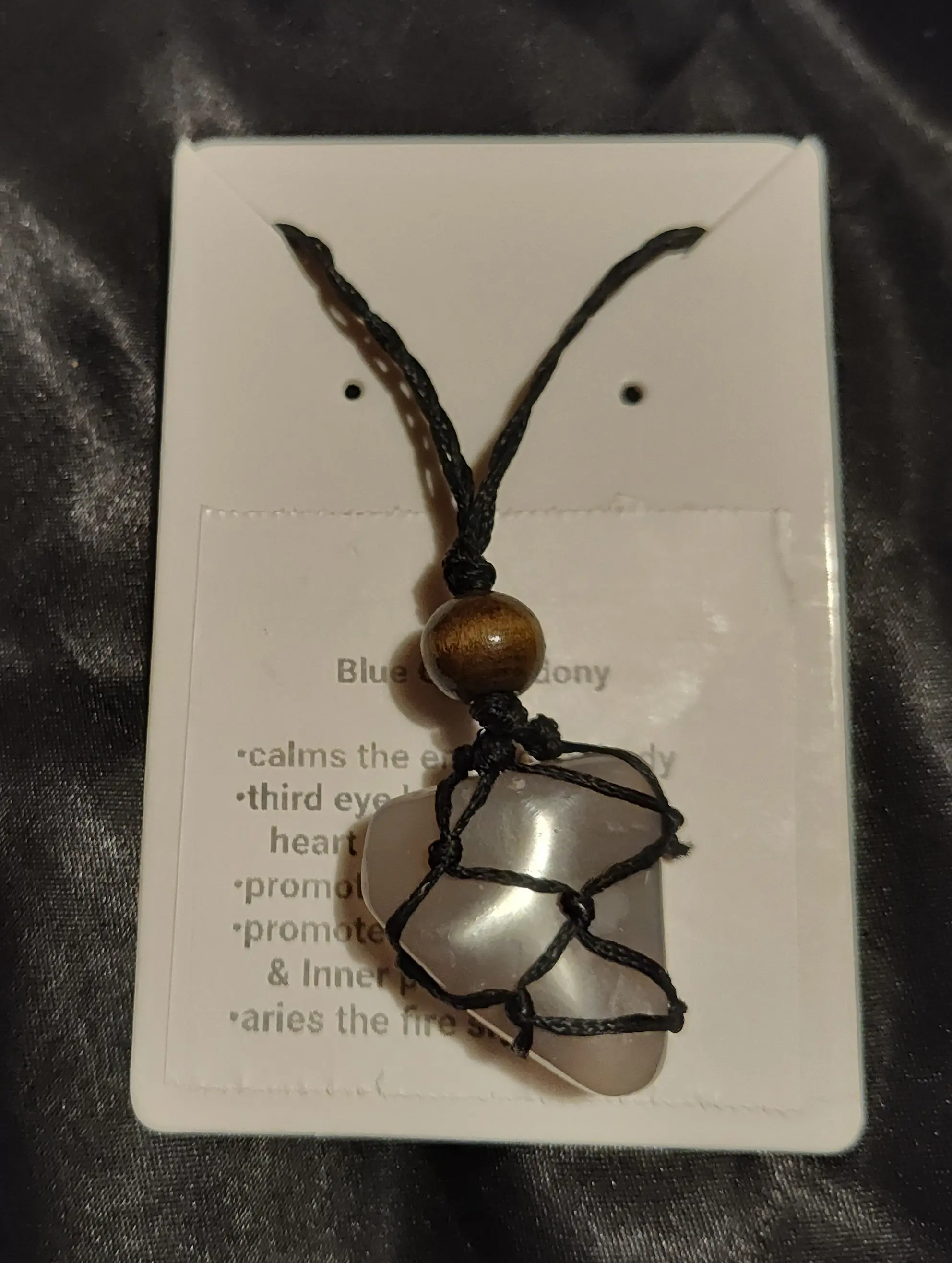 Handcrafted blue Chalcedony necklace