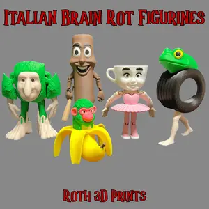 Italian Brainrot Figurines - 3D Printed Decorative Meme Figurines