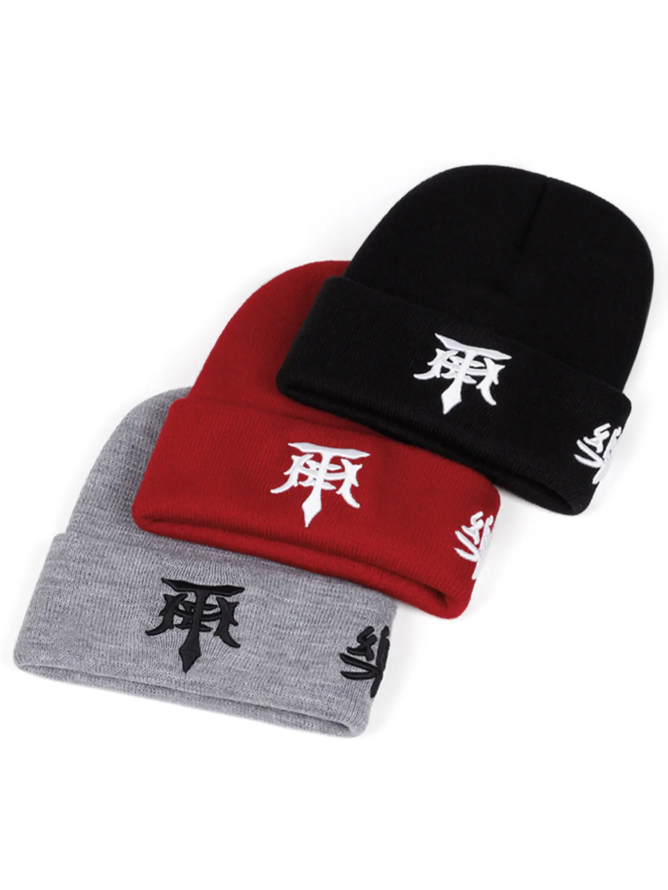 2025 Fashion, Fashionable Hats, Knitted Hat T Dagger Embroidered Hip Hop Hat Street Dance Decorative Hat Daily Commuting Leisure Bean Hat Autumn/Winter Outdoor Sports Ski Hat Unisex Creative Boundless Hat Skull Hat Fashion Beanie Hat