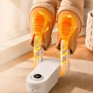 Foldable UV Sterilizer Shoe Dryer - Adjustable Hot Air Boot Dryer with Timer, Portable Electric Odor Eliminator for Sneakers, Boots