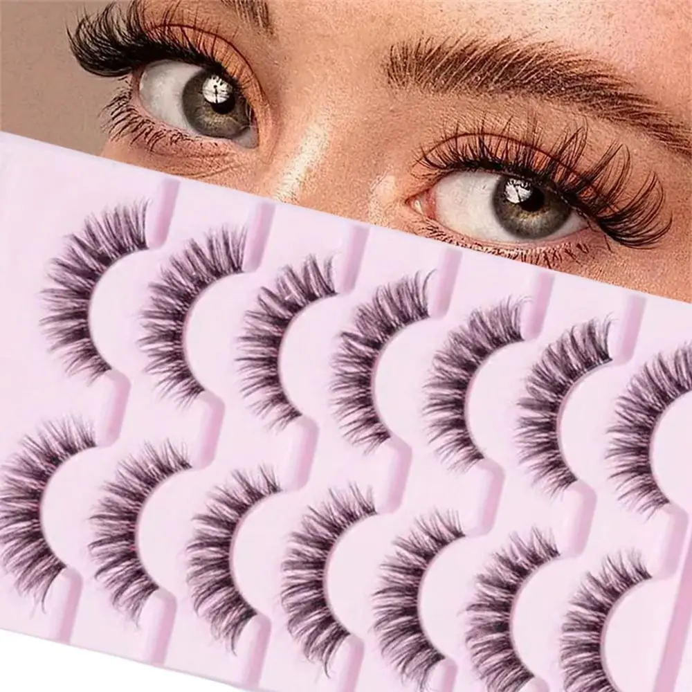 Natural Wispy False Eyelashes (7 Pairs), Crisscross Fish Tail Style Eyelash Extensions, Self Grafting False Eyelashes, Eye Makeup Accessories, Cosmetic, Eyelash Falsies, DIY False Eyelashes, Diy Dramatic Lashes, Soft Wispy Lashes