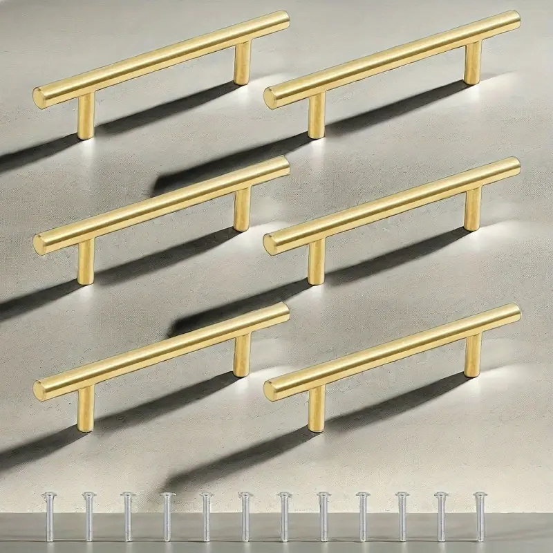 Resin Tray Mold Handles, 6-Pack, Handles for Epoxy Casting Molds, Golden Resin Tray Handles with Screw Set, Suitable for Agatestyle Trays, Serving Boards, Wine Cabinets, Drawers, Doors, Door Hardware, All Stainless Steel