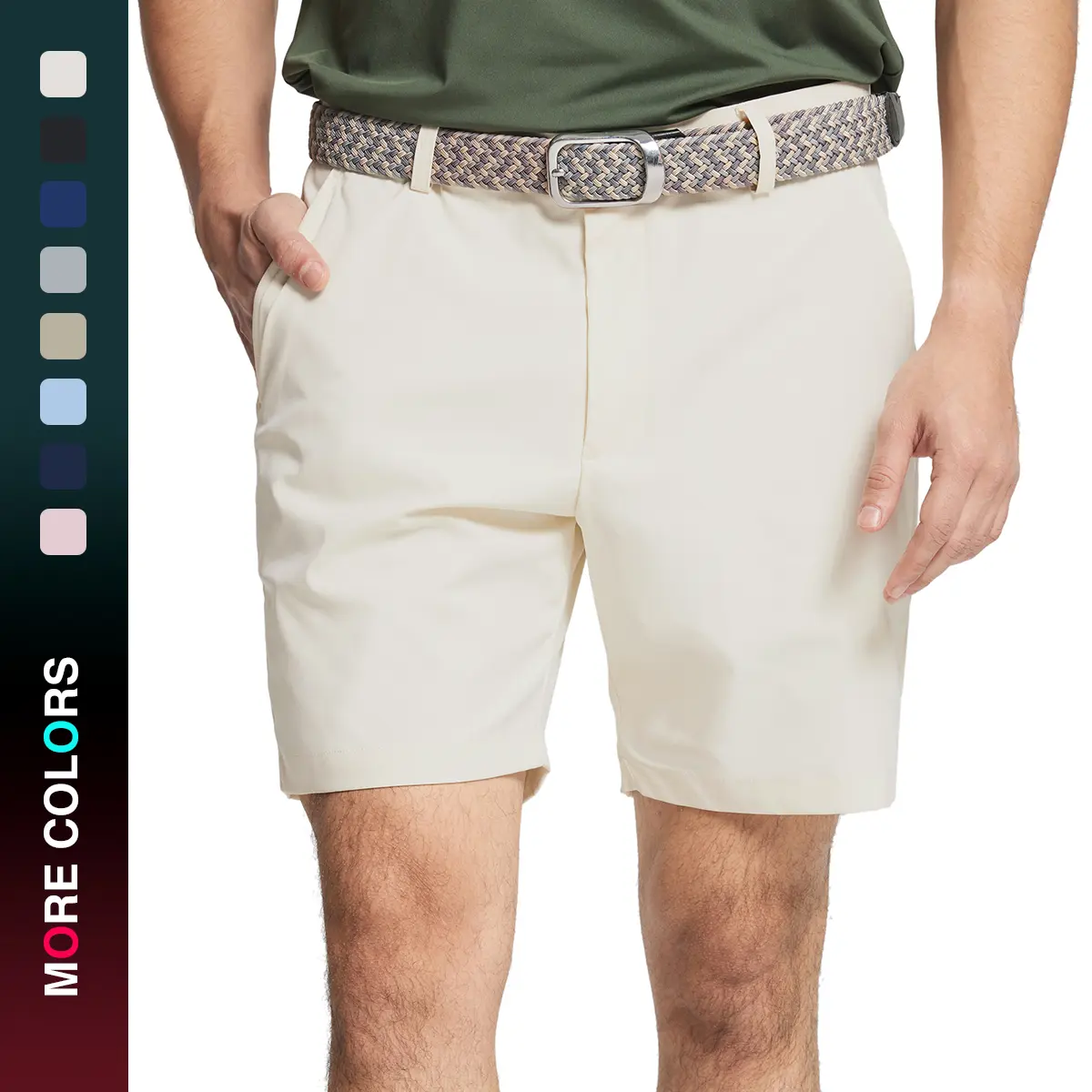 MAELREG Golf Shorts Men 7/9inch Quick Dry Stretch Waist Moisture Wicking Water-Repellent Flat Front Flex Mens Shorts sweatpants men Tropical