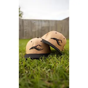 Khaki/Black 6 Panel Hat