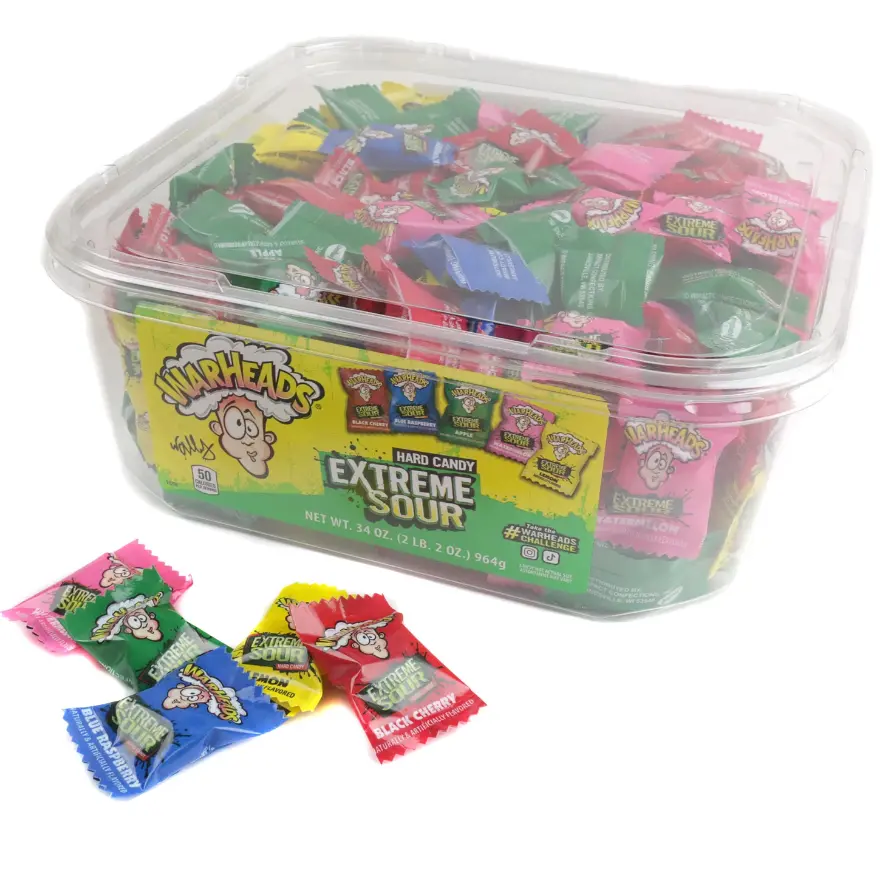 Warheads Extreme Sour Hard Candies - 240-Piece Bulk Candy Snacking Variety Pack, Flavored Extreme Sour Treats for Parties & Gatherings