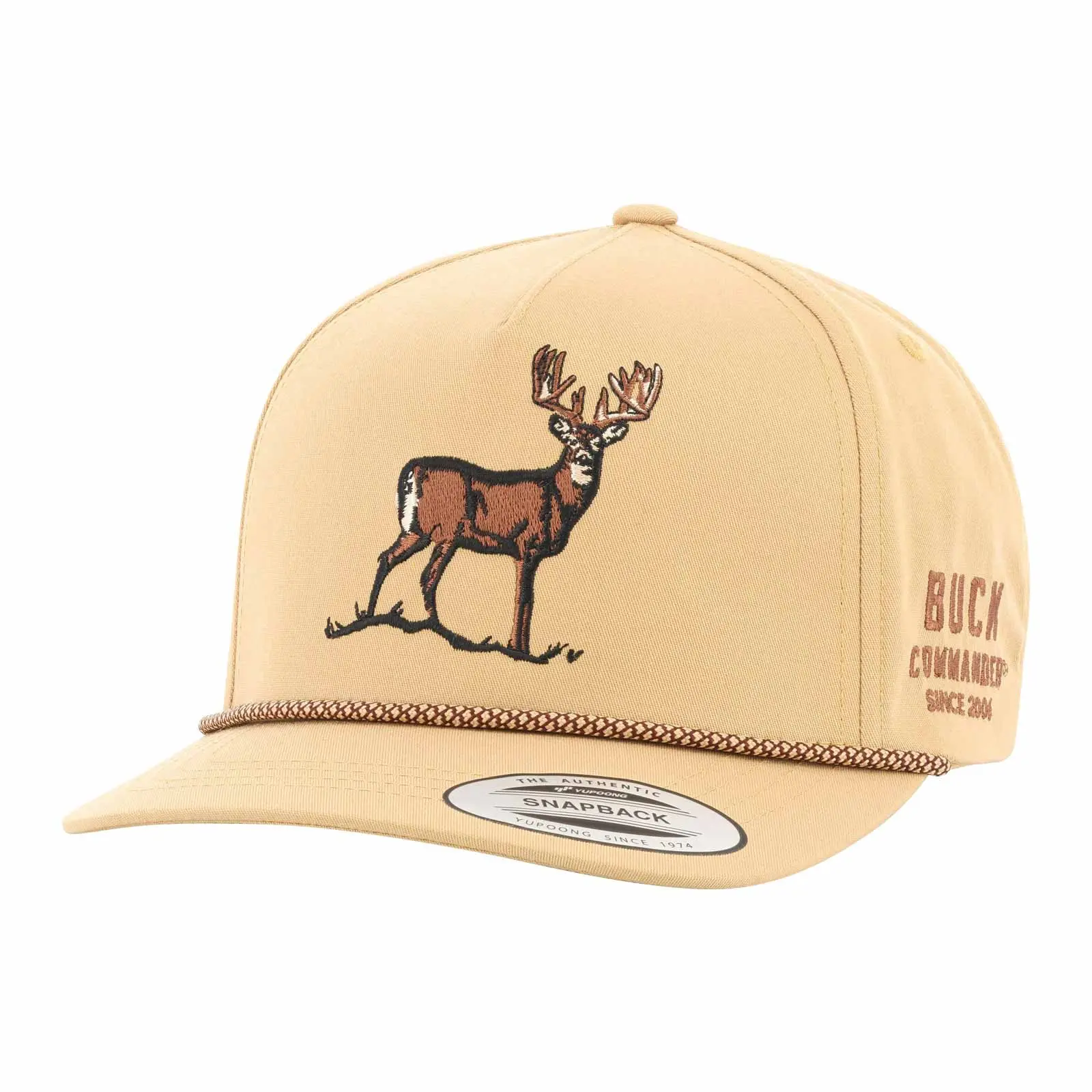 Legendary Whitetails Men's Buck Commander Roped 5-Panel Hat - Cotton Blend, Adjustable Snapback Strap, Buck Emblem, Side Logos, Spot Clean, Everyday Wear Fashion Accessory