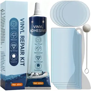 Air Mattress Patch Kit,  TPU Pool Liner Patch Repair Kit, Inflatable Patch Repair Kit for Air Mattress,PVC ,Hot Tubs,Leather Repair,Tents,Swimming Rings and Inflatables 60ml