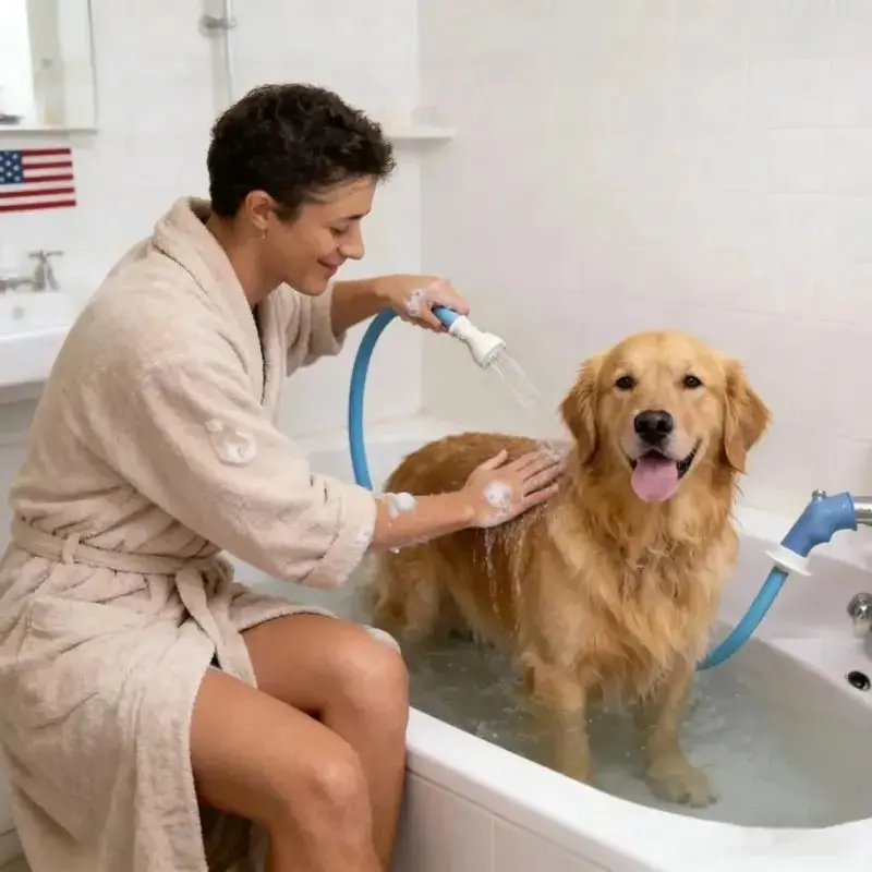 GOLDEN TICKET WINNER: SHARK TANK! No-Install Tub Faucet Sprayer – 5 ft. Shower HoseTub Spout Attachment , Hair Washing, Baby Bath, Pet Care