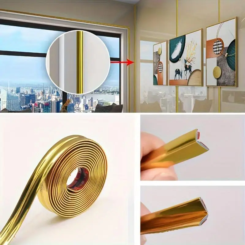 Self-Adhesive Caulking Strip - Waterproof Leak Proof Seal Moisture Wall Sealing Tape, Easy to Install Decorative Trim Tape, Corner Edging Border for Home and Hotel Decor, Easy Installation, Leakproof Waterproof