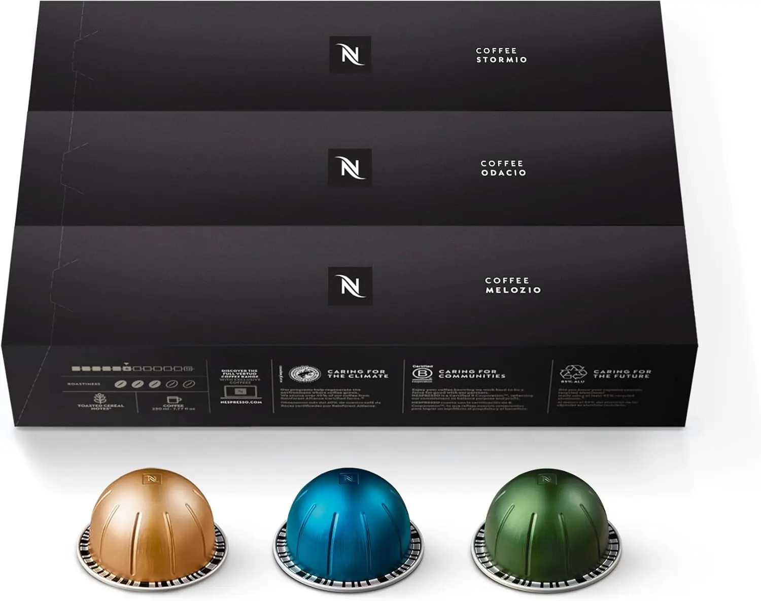 NESPRESSO Vertuo Aluminum-Free Coffee Blend Capsules, Rich Variety Pack, Medium-Dark Roast, 30 Count Pods, Brews 7.8 oz, Ideal for Cupboard Storage